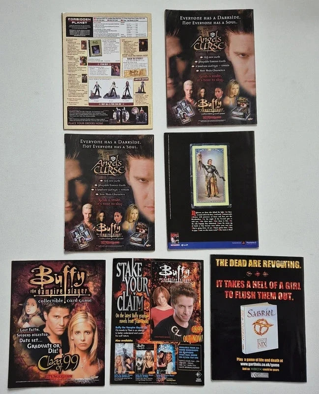 Buffy The Vampire Slayer Official Magazine – Vintage 2002 7-Issue Collector’s Lot (Issues 32-35, 37-39) – Inc. RARE Unopened T-Shirt Transfer & Intact Posters