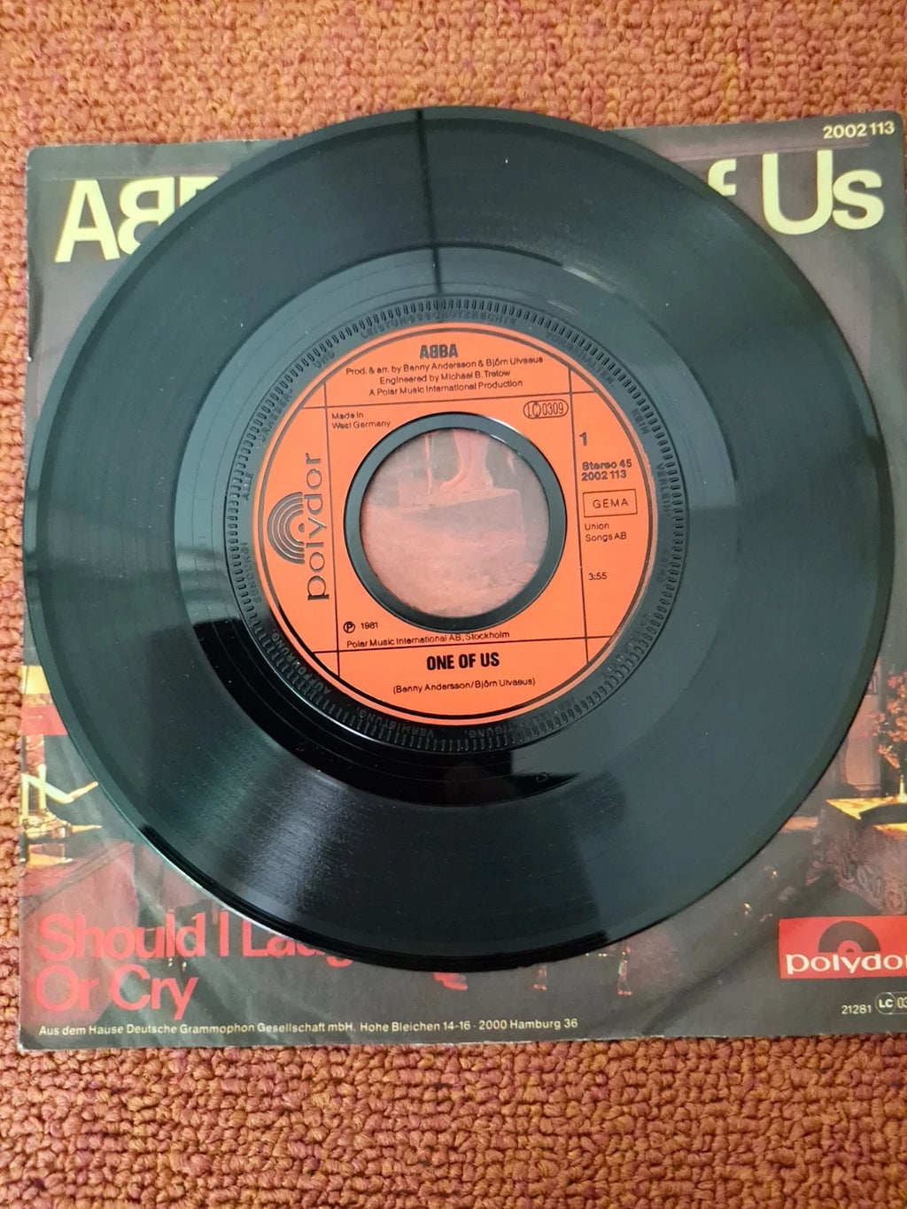 ABBA – One Of Us / Should I Laugh Or Cry (1981) 7" Vinyl Single | Polydor Germany Pressing (VG/VG)