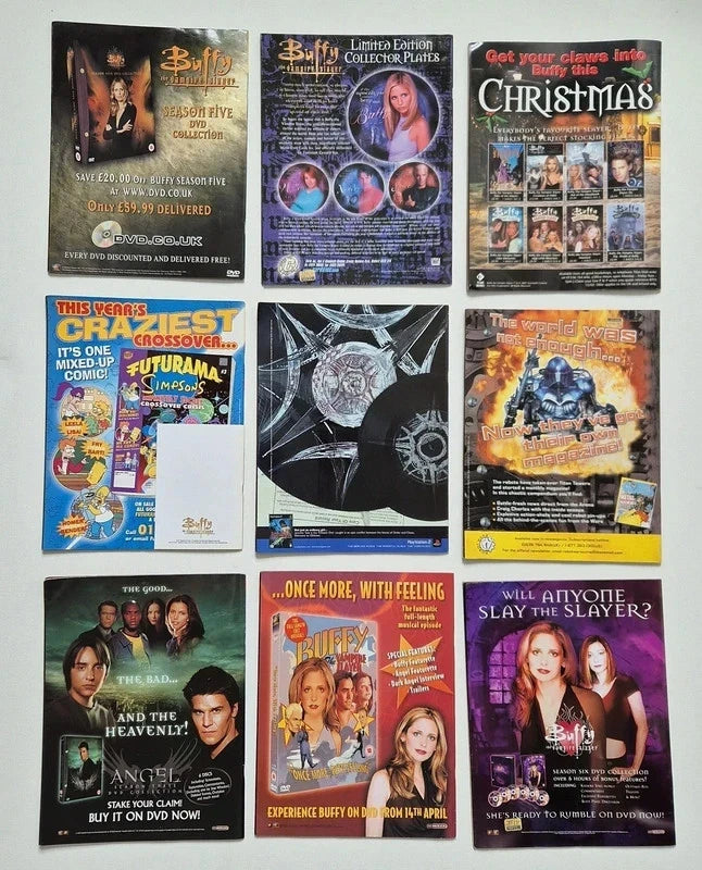 Buffy The Vampire Slayer Official Magazine – Vintage Final Season 9-Issue "Time Capsule" Collector’s Lot (Issues 40-48) – W/ RARE Tattoos, Valentine Card & Intact Posters