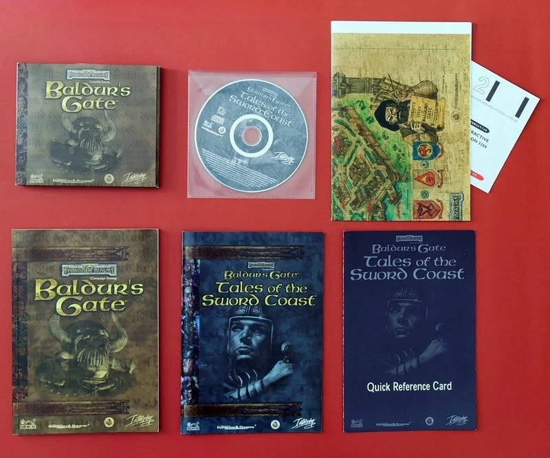 Vintage Baldur's Gate + Tales of the Sword Coast Expansion Pack Big Box PC Game (1999) - 6-CD Complete Set