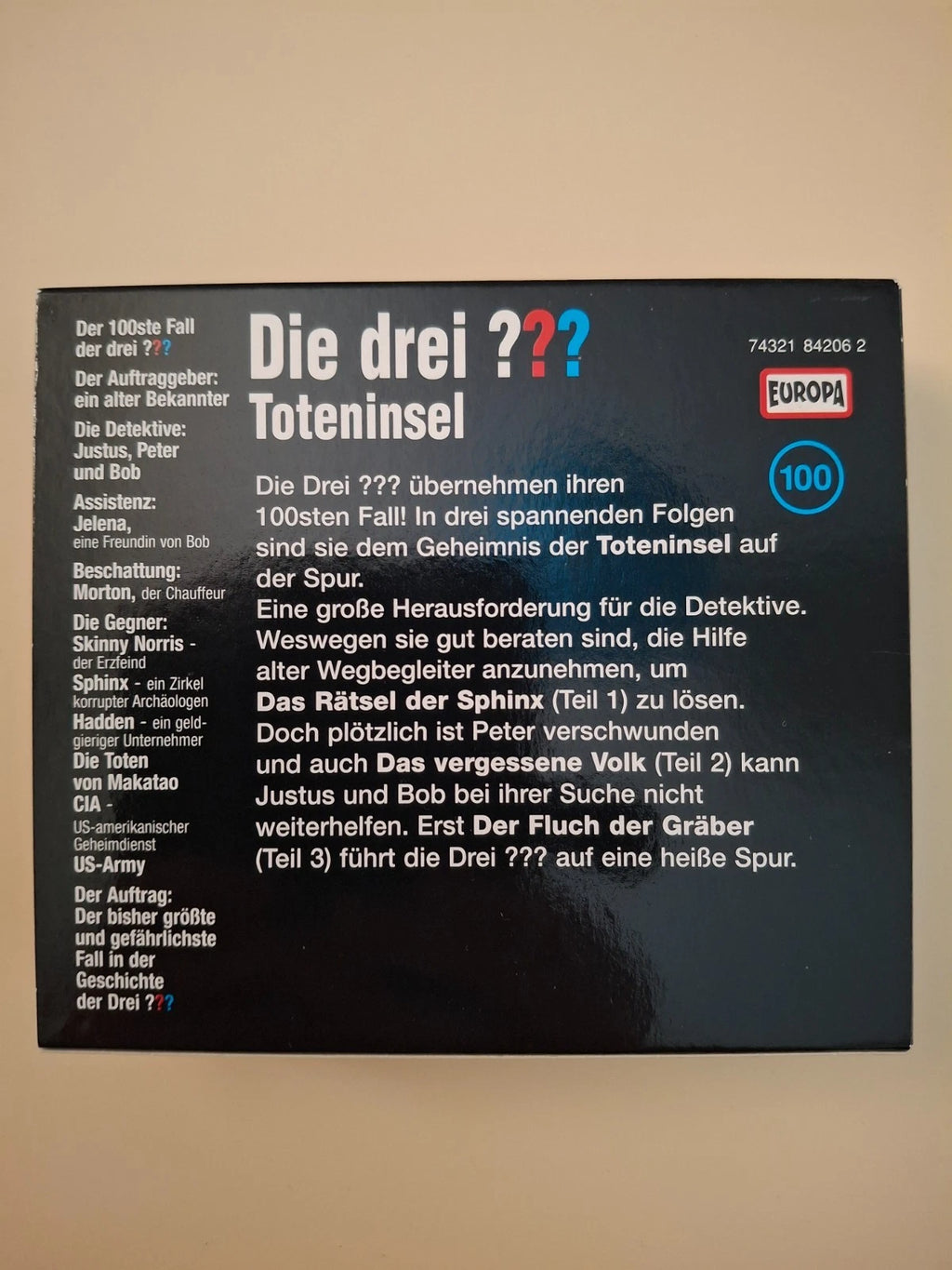 Die drei ??? - Folge 100 Toteninsel Original 2001 German 3-CD Box Set (Europa 74321 84206 2)