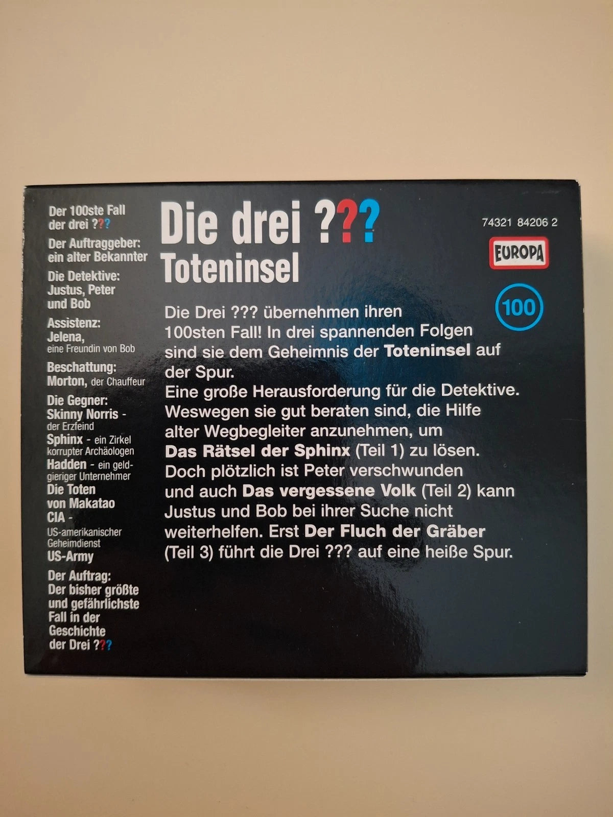 Die drei ??? - Folge 100 Toteninsel Original 2001 German 3-CD Box Set (Europa 74321 84206 2)