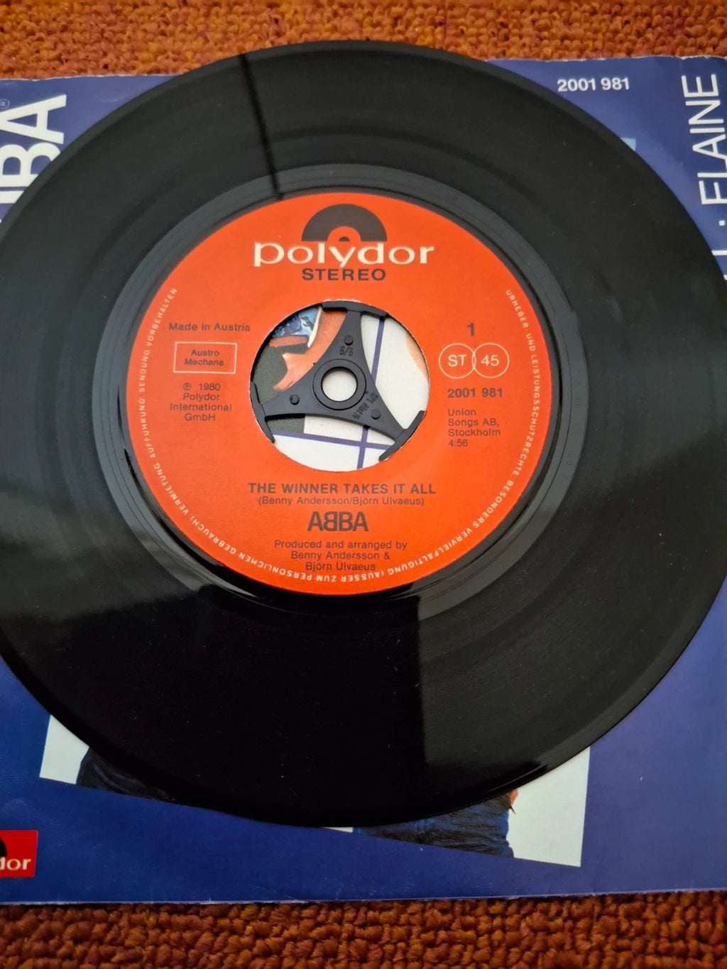 ABBA – The Winner Takes It All (1980) | Rare Austrian Pressing Polydor 7" Vinyl Single