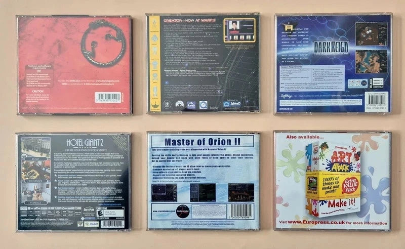 Vintage Retro PC CD-ROM Jewel Case Game Bundle – 6-Piece Collector’s Variety Pack (Pre-Owned)