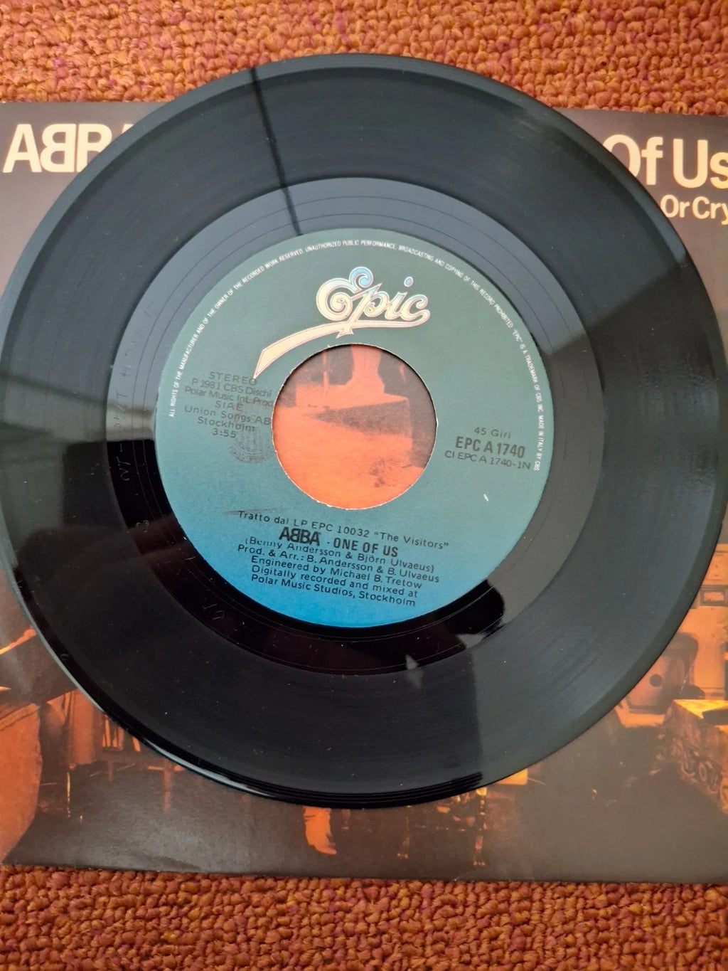 ABBA – One Of Us (1981) | Rare Italian Pressing Epic 7" Vinyl Single
