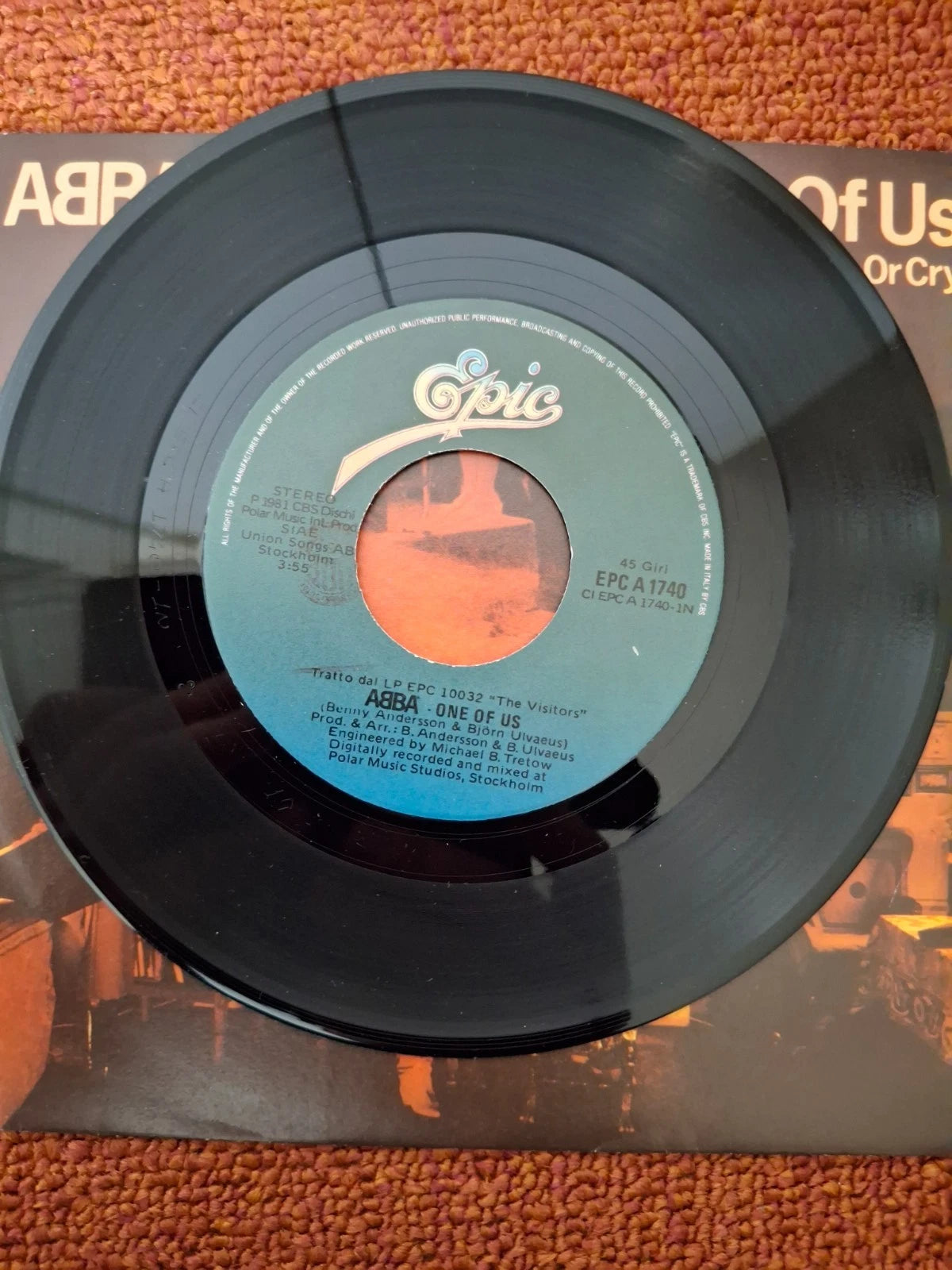 ABBA – One Of Us (1981) | Rare Italian Pressing Epic 7" Vinyl Single