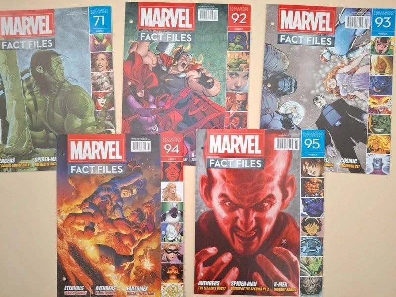 Eaglemoss Marvel Fact Files Red Binder and Job Lot Set of 22 Out Of Print Magazines