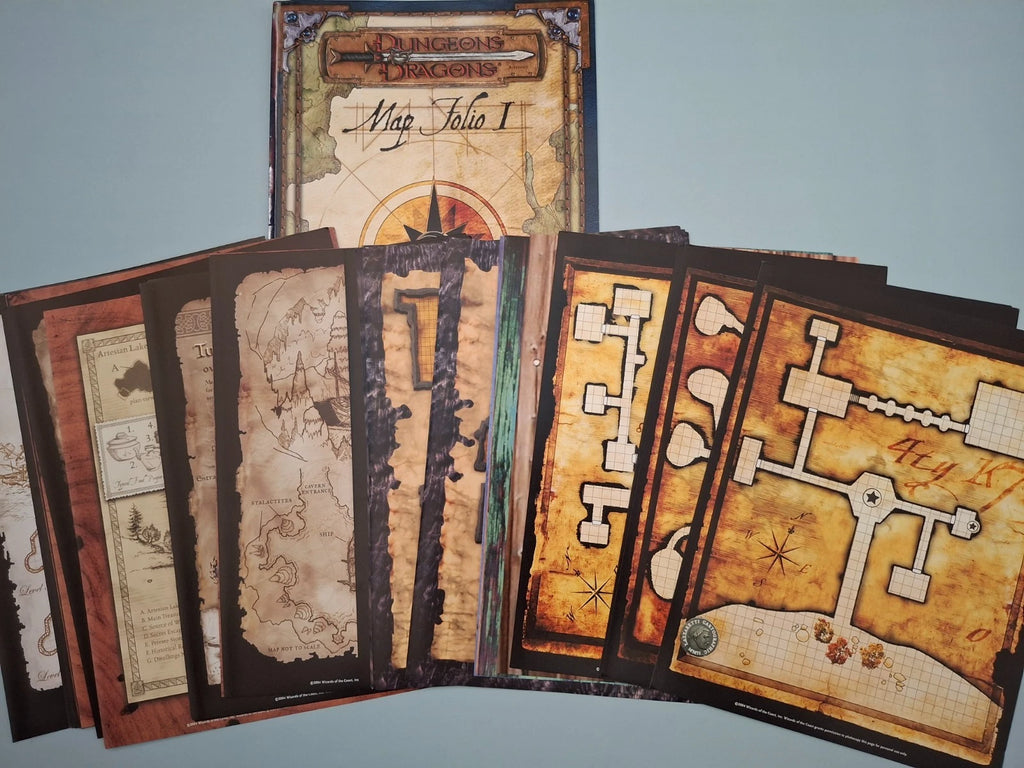 Dungeons & Dragons Map Folio I & II Complete Set (3.5e) – All 32 Maps Included