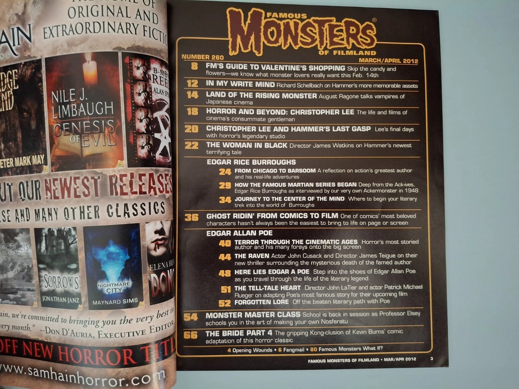 Famous Monsters of Filmland #260 Mar/Apr 2012 Horror Magazine - Very Good Condition