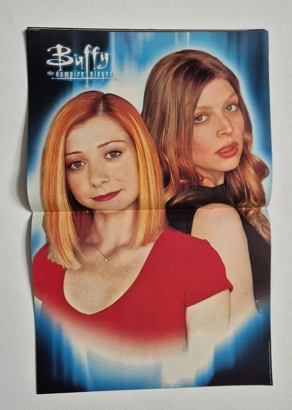 Buffy The Vampire Slayer Official Magazine – Vintage 2002 7-Issue Collector’s Lot (Issues 32-35, 37-39) – Inc. RARE Unopened T-Shirt Transfer & Intact Posters
