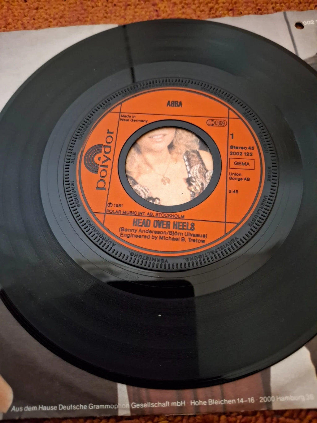 ABBA Head Over Heels / The Visitors Vintage 1982 German Pressing Polydor 7" Vinyl Single