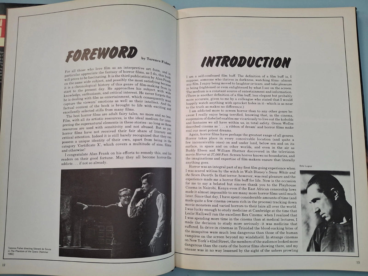 Vintage 1983 Horror Films Alan Frank Hardcover Book Classic Cinema Illustrated