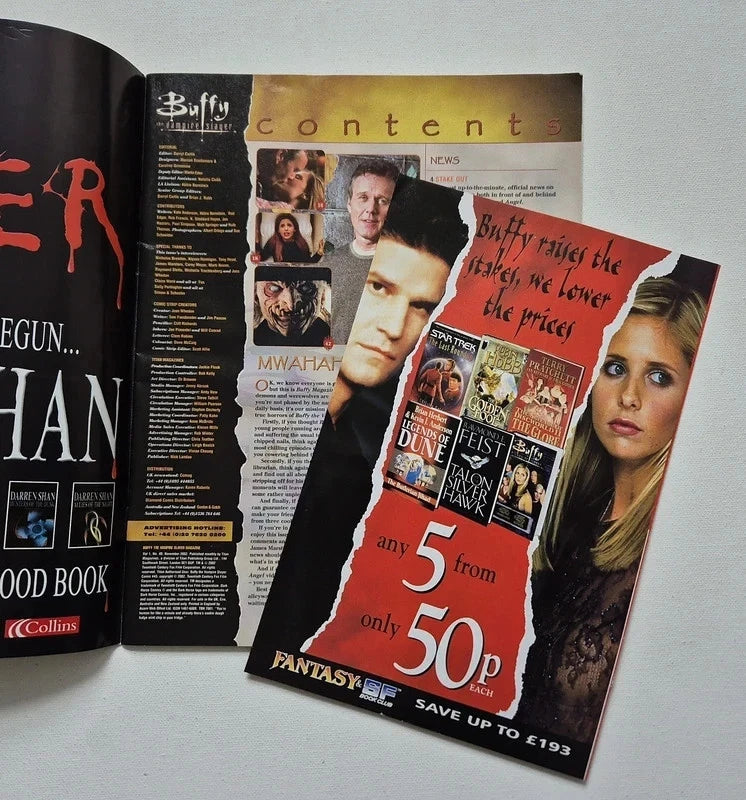 Buffy The Vampire Slayer Official Magazine – Vintage Final Season 9-Issue "Time Capsule" Collector’s Lot (Issues 40-48) – W/ RARE Tattoos, Valentine Card & Intact Posters
