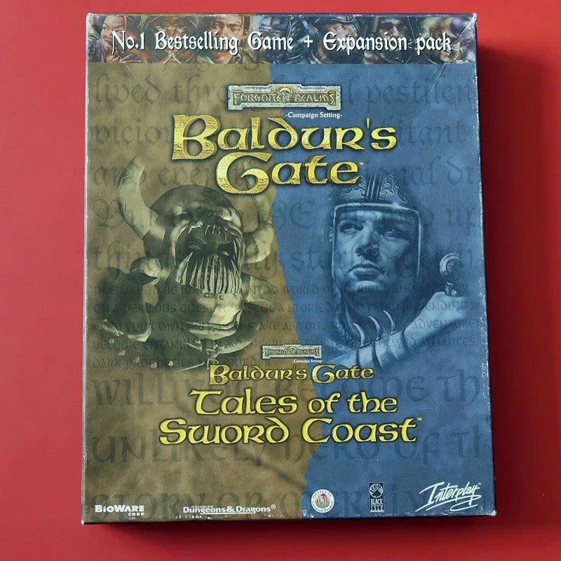 Vintage Baldur's Gate + Tales of the Sword Coast Expansion Pack Big Box PC Game (1999) - 6-CD Complete Set