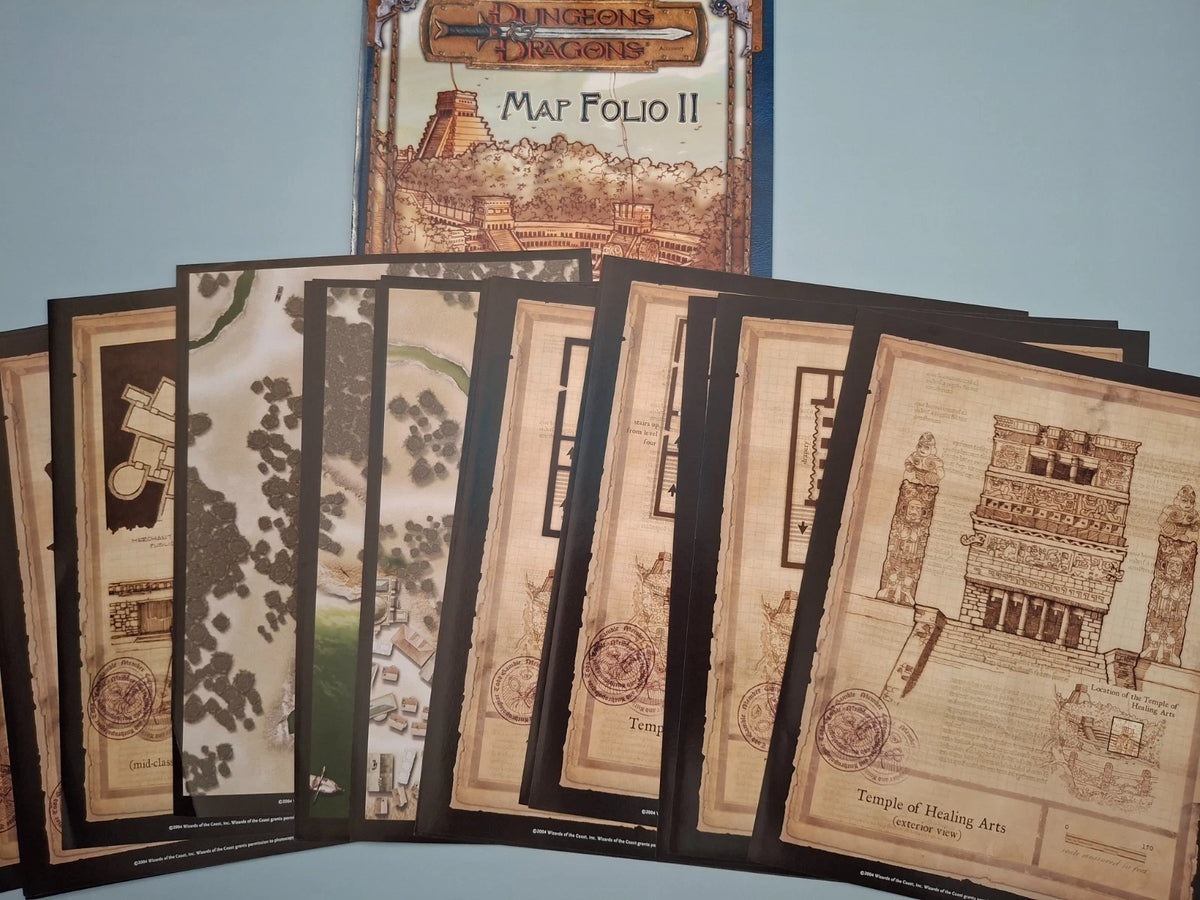 Dungeons & Dragons Map Folio I & II Complete Set (3.5e) – All 32 Maps Included