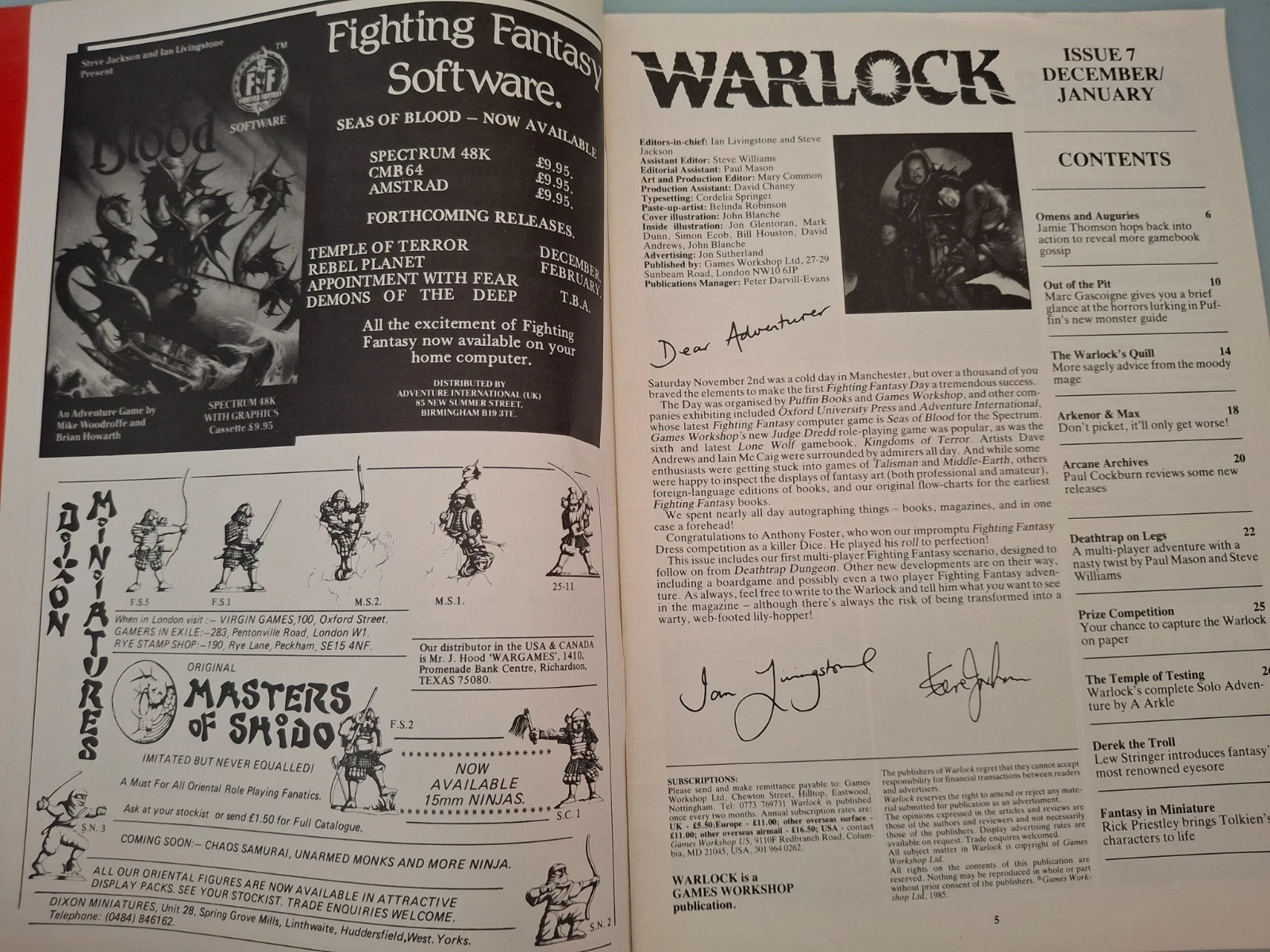 Warlock Fighting Fantasy Magazine Issue 7 Vintage 1985 - Rare