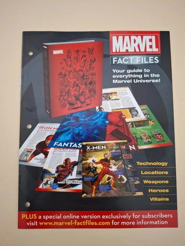 Eaglemoss Marvel Fact Files Red Binder and Job Lot Set of 22 Out Of Print Magazines