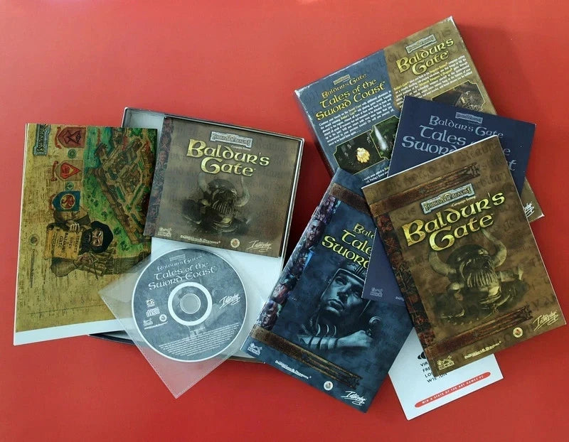 Vintage Baldur's Gate + Tales of the Sword Coast Expansion Pack Big Box PC Game (1999) - 6-CD Complete Set