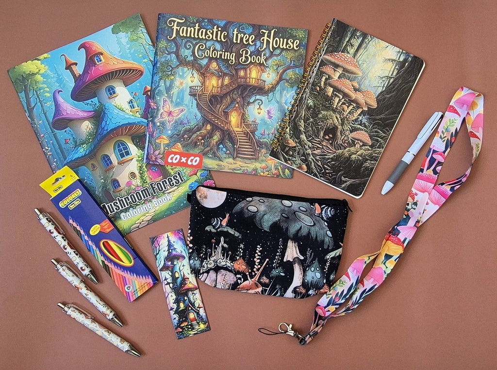 Ultimate Woodland Mushroom Coloring & Art Bundle – 9-Piece Mega Set (New & Unused)