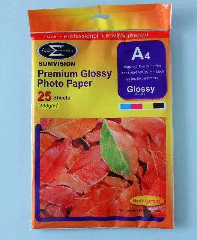 Sumvision Premium Glossy Photo Paper – A4 – 230gsm – 25 Sheets – High‑Quality In