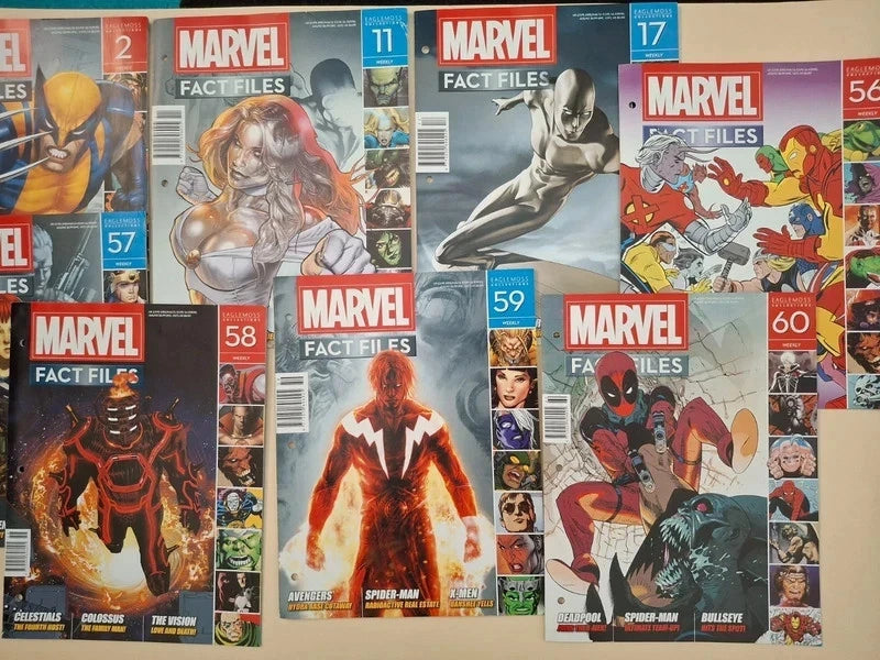 Eaglemoss Marvel Fact Files Red Binder and Job Lot Set of 22 Out Of Print Magazines